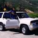 1999JUN05 USA Idaho SunValley 002  Ruth and her new (for her) 1996 Acura SLX 4 wheel drive. : 1999, Americas, Date, Idaho, June, Month, North America, Places, Sun Valley, USA, Year